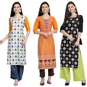 Womens Crepe Straight Kurta