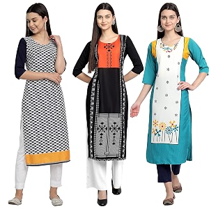 Womens Crepe Straight Kurta