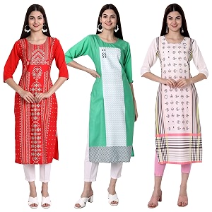 Womens Crepe Straight Kurta