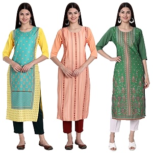 Womens Crepe Straight Kurta