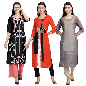 Womens Crepe Straight Kurta