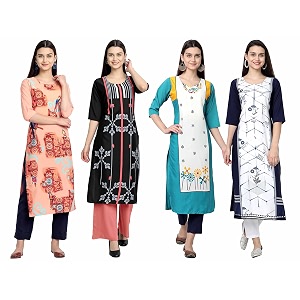 Womens Crepe Straight Kurta