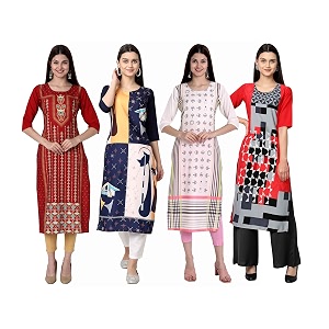 Womens Crepe Straight Kurta