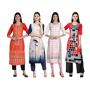 Womens Crepe Straight Kurta