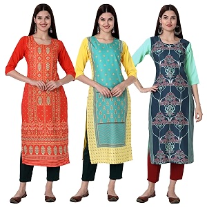 Womens Crepe Straight Kurta