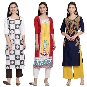 Womens Crepe Straight Kurta