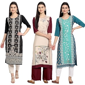 Womens Crepe Straight Kurta