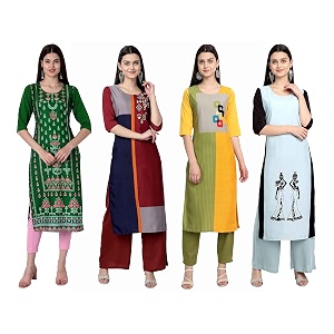 Womens Crepe Straight Kurta