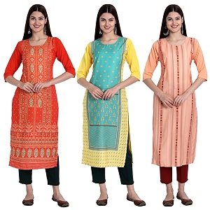 Womens Crepe Straight Kurta