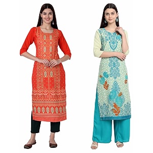 Womens Crepe Straight Kurta