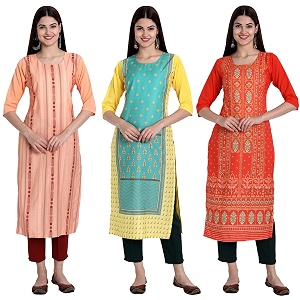 Womens Crepe Straight Kurta