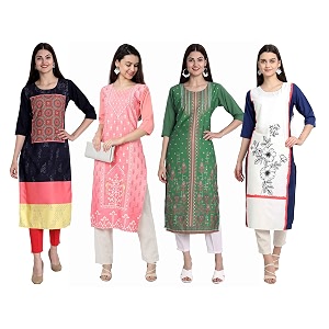 Womens Crepe Straight Kurta