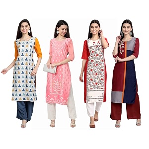 Womens Crepe Straight Kurta