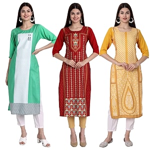 Womens Crepe Straight Kurta