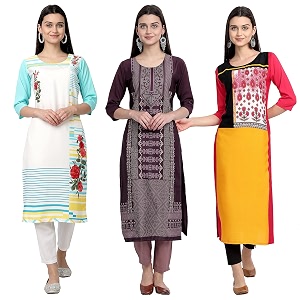 Womens Crepe Straight Kurta