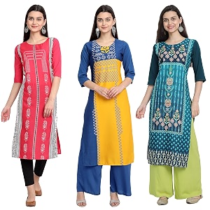 Womens Crepe Straight Kurta