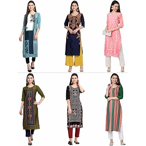 Womens Crepe Straight Kurta