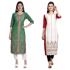 Womens Crepe Straight Kurta