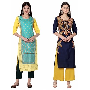 Womens Crepe Straight Kurta