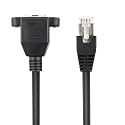 SANCY 1.5 Meter RJ45 Ethernet Cable - Male to Female Screw Panel Mount, 8-Pin Extension, Pure Copper Shielded, LAN Network Cable for Wall Mounting