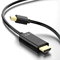 AVACON Sancy Mini Displayport to Hdmi Cable 6Ft â€“ 4K@60Hz, Compatible with MacBook Air/Pro, Surface Pro, Monitors, Projectors &amp; More,Black