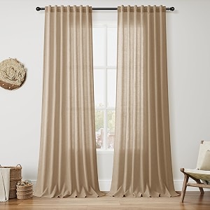 Sand Beige Linen Curtains for Living Room