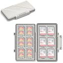 Sand Grey 36 Slots Memory Card Case Water-Resistant Anti-Shock Memory Card Wallet for 24 Micro SD SDXC SDHC TF Cards and 12 SD SDXC SDHC Cards