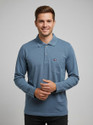 SAND PIPER Solid Men Polo Neck Blue
