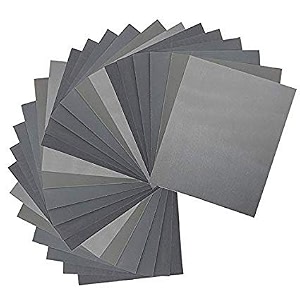 sandcastle silicon carbide sand paper wetdry 400 600 1000 1500 2000 2500 3000 grit for automotive sanding metal polishing wood  black  set of 24 sheets