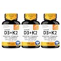 Vitamin D3 K2 5000 IU 120mcg Magnesium Zinc B6 Quercetin Capsules 360 Count