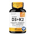 Vitamin D3 K2 10000 IU 120mcg Magnesium Zinc B6 Quercetin Capsules 60 Ct