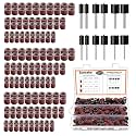 Sanding Drum Set for Most Rotary Tools-Includes 138 Aluminum Oxide Sanding Sleeves for Drum Sanders (80,120,240 Grit) and 12 Drum Mandrels-Sanding Bits Tool Accessories with Box