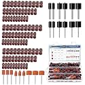 Sanding Drum Set for Most Rotary Tools-Includes 138 Aluminum Oxide Drum Sander Sanding Sleeves (80,120,240 Grit),12 Drum Mandrels and 9 Sanding Bits,Sanding Bits Tool Accessories with Box