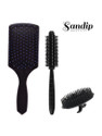 SANDIP Best Combo of Hair Brush with Soft Nylon Bristles for Unisex - pack of 3