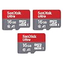 [Older Version] SanDisk 16GB 3-Pack Ultra microSDHC UHS-I Memory Card (3x16GB) - SDSQUAR-016G-GN6MM