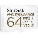 SanDisk 64GB MAX Endurance microSDHC™ Card with Adapter for 4K Video on Dashcams and Video Surveillance Cameras