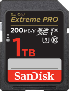 sandisk sdsdxxd-1t00-gn4in extreme pro 1 tb sdhc class 10 200 mbs  memory card compatible with camera