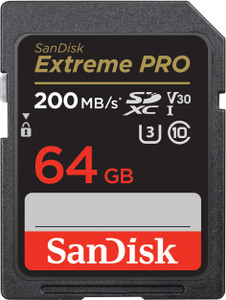 sandisk sdsdxxu-064g-gn4in extreme pro 64 gb sdhc class 10 200 mbs  memory card compatible with camera