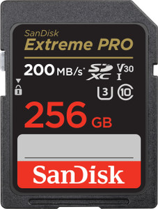 sandisk sdsdxxd-256g-gn4in extreme pro 256 gb sdhc class 10 200 mbs  memory card compatible with camera