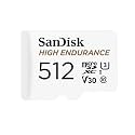 SanDisk High Endurance microSDXC 512GB + SD Adapter - for Dash cams &amp; Home Monitoring, up to 100/40 MB/s Read/Write speeds, C10, U3, V30
