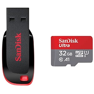 sandisk sdcz50-128g-i35 usb20 128 gb pen drive red and black amp ultra microsd uhs-i card 32gb 120mbs r