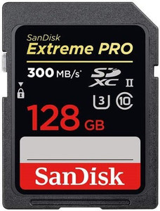 sandisk sdsdxdk-128g-gn4in extreme pro 128 gb sdhc uhs-i card class 10 300 mbps  memory card compatible with camera