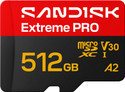 SanDisk SDSQXCJ-512G-GS6MA SANDISK Extreme PRO microSD UHS-I Card 512 GB MicroSDXC Class 10 250 MB/s  Memory Card Compatible with Mobile, Computer, Tablet, Camera, Gaming Console