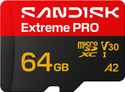 SanDisk SDSQXCU-064G-GS6MA SANDISK Extreme PRO microSD UHS-I Card 64 GB MicroSDXC Class 10 200 MB/s  Memory Card Compatible with Mobile, Computer, Tablet, Camera, Gaming Console