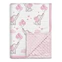SANDJEST Elephant Kid Blanket for Girl - 30 x 40 Minky Throw Blankets for Girls - Gift for Kids on Birthday
