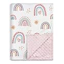 SANDJEST Rainbow Kid Blanket for Girls - 30 x 40 Kids Minky Blanket - Gifts for Kids on Birthday Christmas Nursery Bedroom Decor