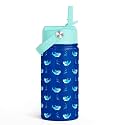 SANDJEST Shark Water Bottle - Kids Water Bottle with Straw Lid - 12 Oz Insulated Stainless Steel Water Bottles for Kid Boy- Travel Cup for School Sports