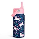 SANDJEST Unicorn Water Bottle - Kids Water Bottle Straw Lid - Insulated 12 Oz Stainless Steel Water Bottles for Kid Girl - Travel Cup for School Sports