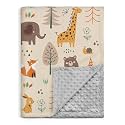 SANDJEST Woodland Animal Blanket - 30 x 40 Kids Minky Blankets for Boys Girls - Gifts for Birthday Christmas - Nursery Bedroom Decor