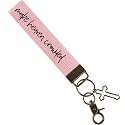 SANDOO Make Heaven Crowded Christian Keychain - Jesus Protection Cross Keychain with Cute Cotton Wristlet